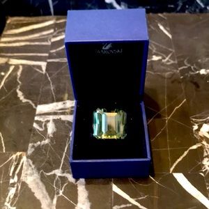 Signed Daniel Swarovski Emerald Glacier Ring - Rare